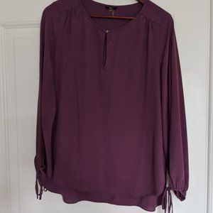 Lovely Lavendar Peekaboo Sleeve Blouse,  tie cuffs